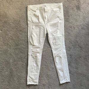 White Distressed Skinny Jeans